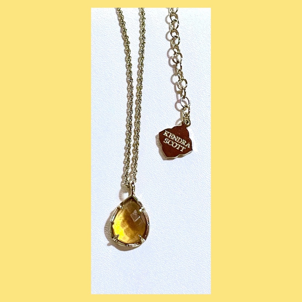 Kendra Scott 14k gold pltd Citrine drop necklace